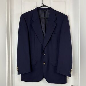 Burberrys vintage USA gold button wool Navy Blazer jackets suit Size 42R READ